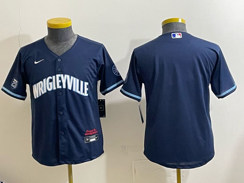 Youth 2026 Chicago Cubs Blank Drak Blue City Edition Nike MLB Jersey style 002